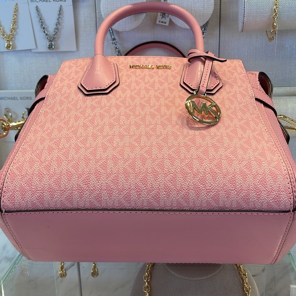 MICHAEL Michael Kors Mercer Small Top Zip Logo Belted Satchel
Carnation
NWT - Picture 6 of 16